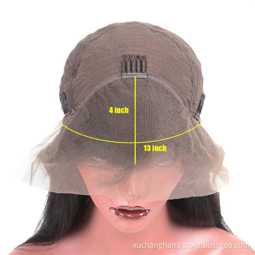 Gold Brazilian Human Hair: Front Swiss Lace Body Wave Wig